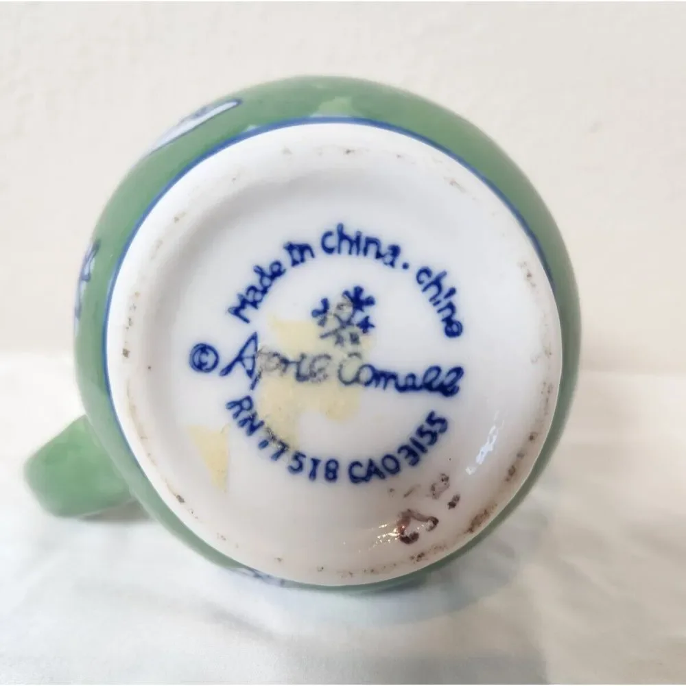 April Cornell Vintage BlueGreen Koi‎ Fish Creamer Cup Excellent Used Condition